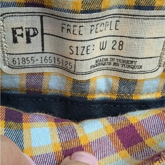 Free People Gingham Plaid Retro Preppy Twee Skinny High Waisted Pants 28 - Picture 7 of 9